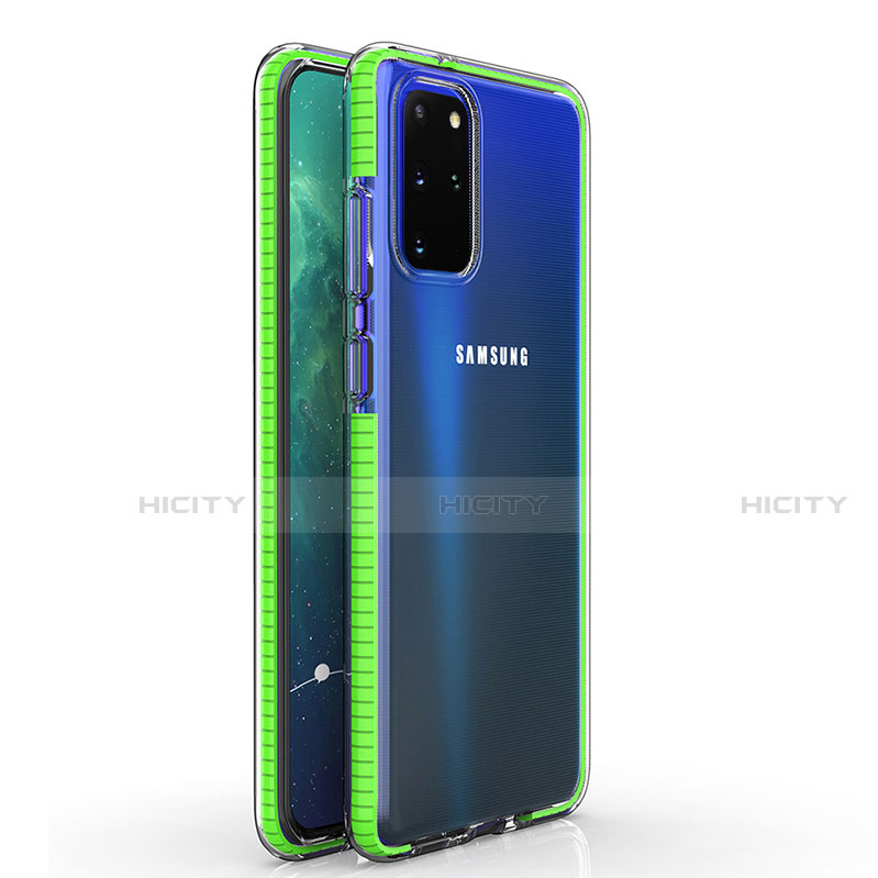 Custodia Silicone Trasparente Ultra Sottile Cover Morbida H01 per Samsung Galaxy S20 Plus Verde