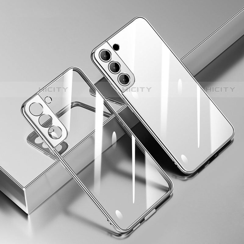 Custodia Silicone Trasparente Ultra Sottile Cover Morbida H01 per Samsung Galaxy S21 FE 5G Argento