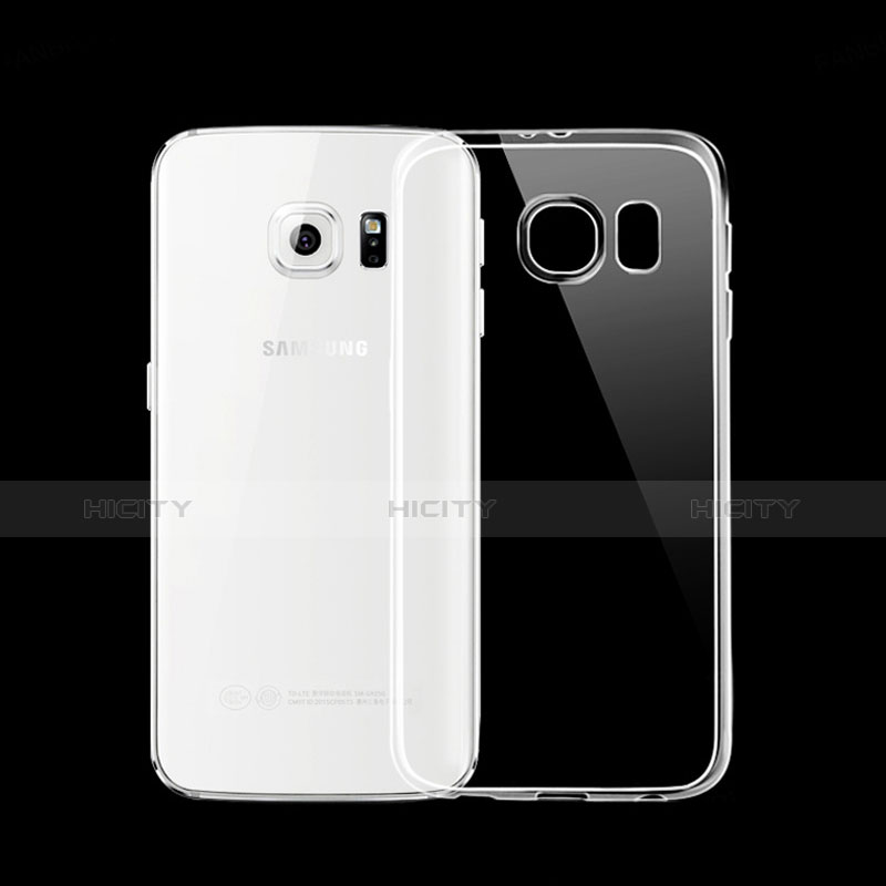 Custodia Silicone Trasparente Ultra Sottile Cover Morbida H01 per Samsung Galaxy S6 Duos SM-G920F G9200