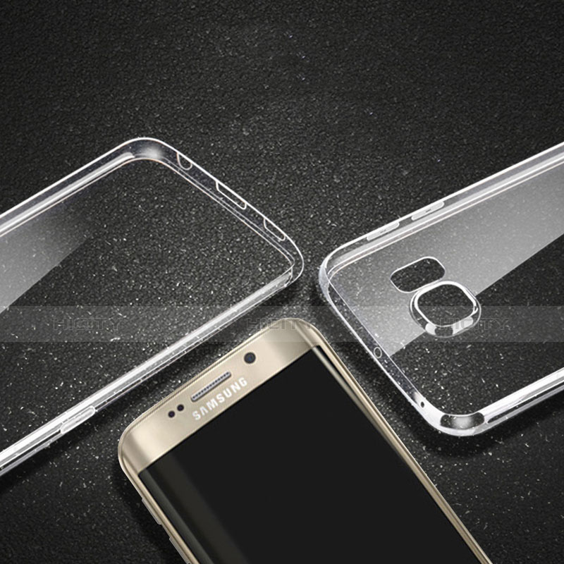 Custodia Silicone Trasparente Ultra Sottile Cover Morbida H01 per Samsung Galaxy S6 Edge+ Plus SM-G928F
