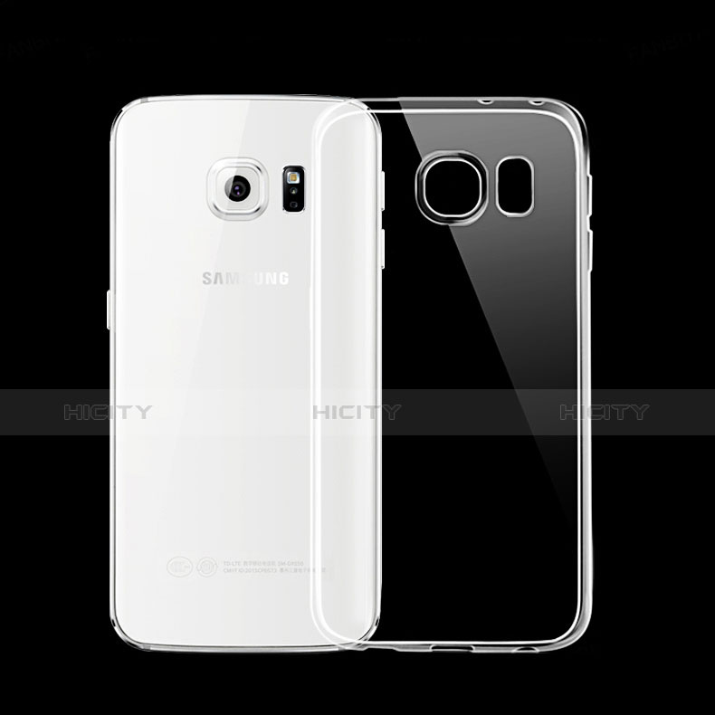 Custodia Silicone Trasparente Ultra Sottile Cover Morbida H01 per Samsung Galaxy S6 Edge+ Plus SM-G928F