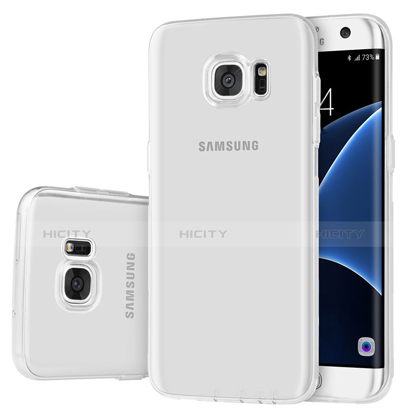 Custodia Silicone Trasparente Ultra Sottile Cover Morbida H01 per Samsung Galaxy S7 Edge G935F Chiaro