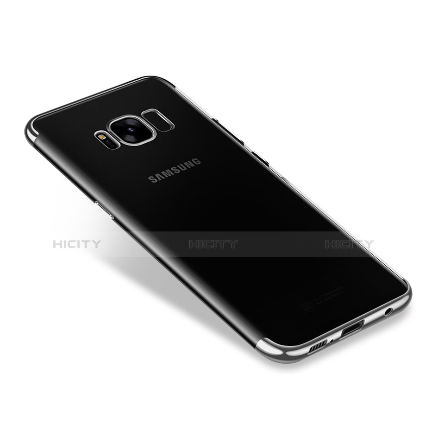 Custodia Silicone Trasparente Ultra Sottile Cover Morbida H01 per Samsung Galaxy S8 Argento