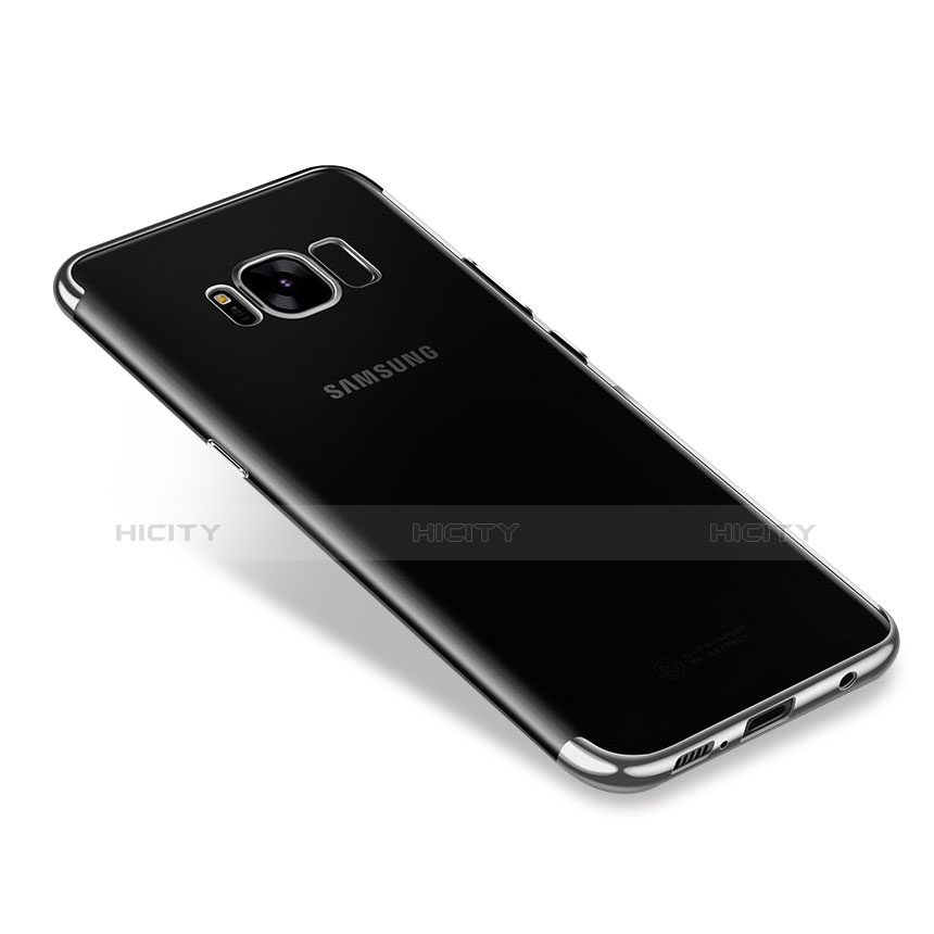 Custodia Silicone Trasparente Ultra Sottile Cover Morbida H01 per Samsung Galaxy S8 Plus Argento