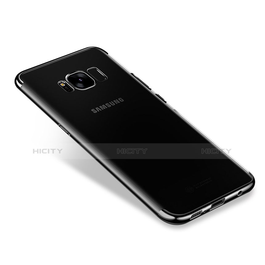 Custodia Silicone Trasparente Ultra Sottile Cover Morbida H01 per Samsung Galaxy S8 Plus Nero