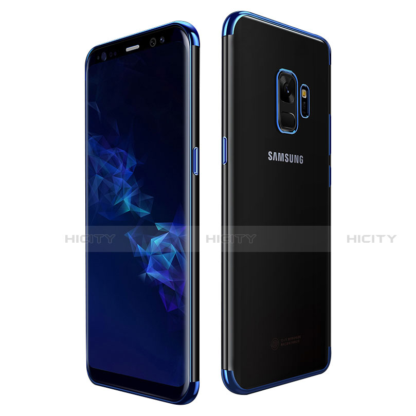 Custodia Silicone Trasparente Ultra Sottile Cover Morbida H01 per Samsung Galaxy S9 Blu