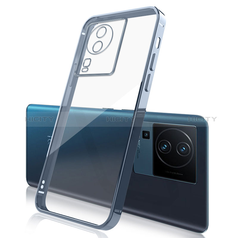 Custodia Silicone Trasparente Ultra Sottile Cover Morbida H01 per Vivo iQOO Neo7 5G Blu