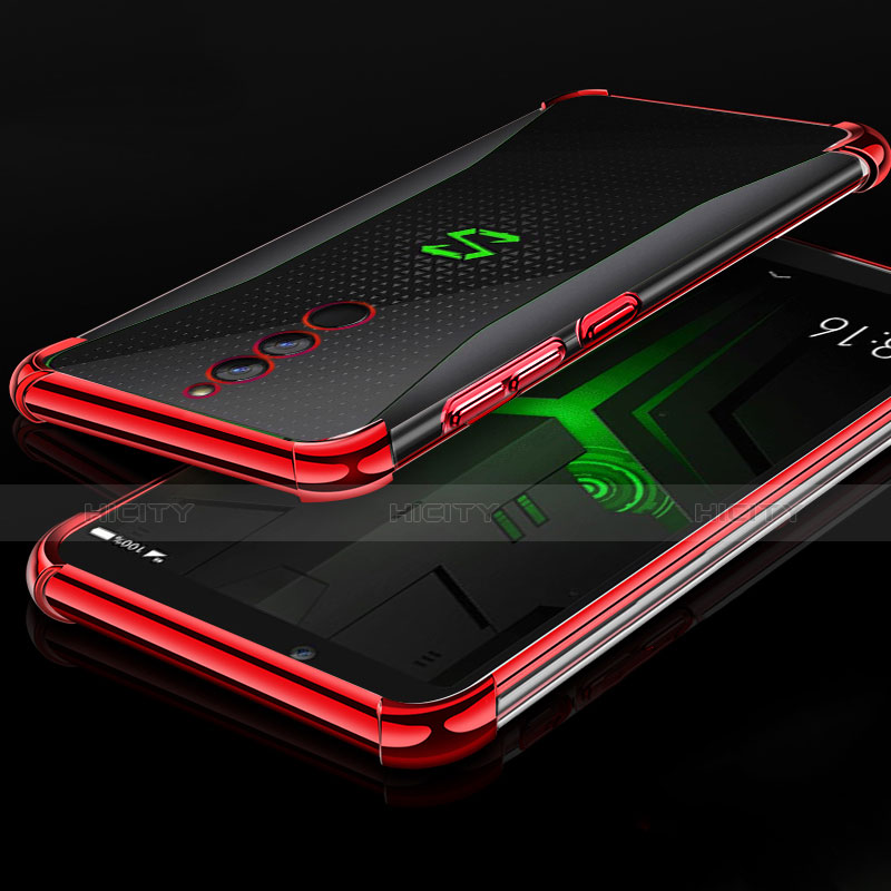 Custodia Silicone Trasparente Ultra Sottile Cover Morbida H01 per Xiaomi Black Shark Helo Rosso