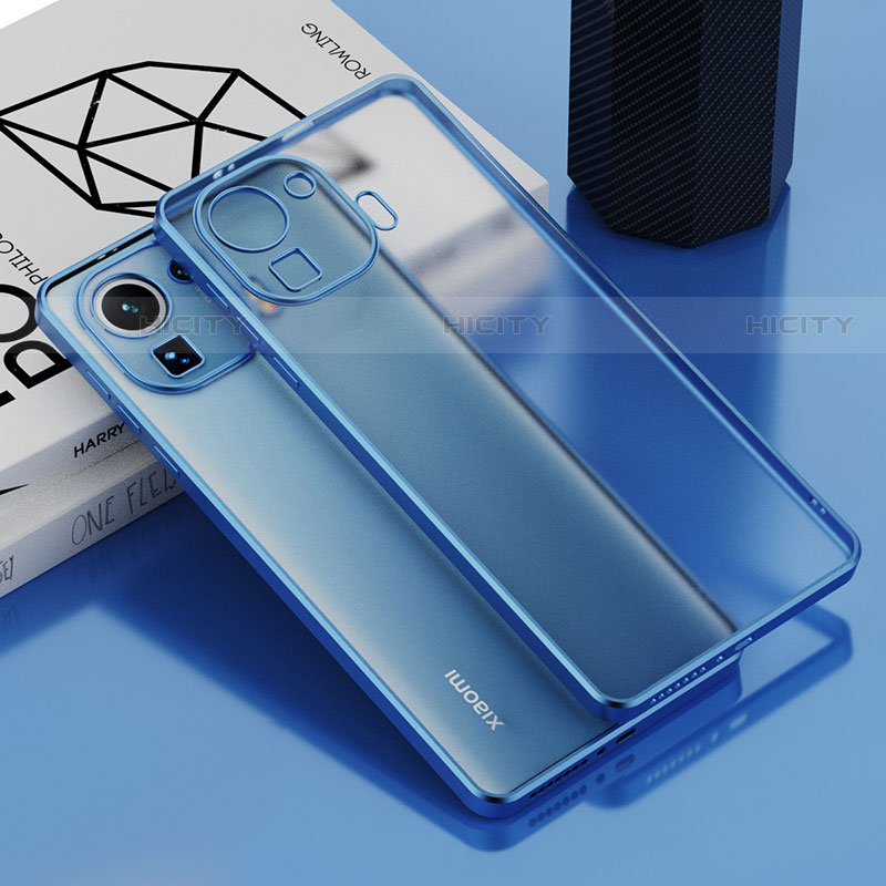 Custodia Silicone Trasparente Ultra Sottile Cover Morbida H01 per Xiaomi Mi 11 Pro 5G Blu