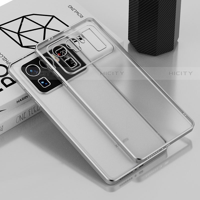 Custodia Silicone Trasparente Ultra Sottile Cover Morbida H01 per Xiaomi Mi 11 Ultra 5G Argento