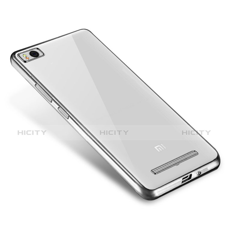 Custodia Silicone Trasparente Ultra Sottile Cover Morbida H01 per Xiaomi Mi 4C Argento