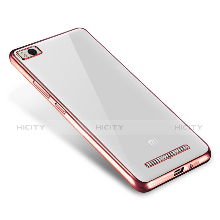 Custodia Silicone Trasparente Ultra Sottile Cover Morbida H01 per Xiaomi Mi 4i Oro Rosa