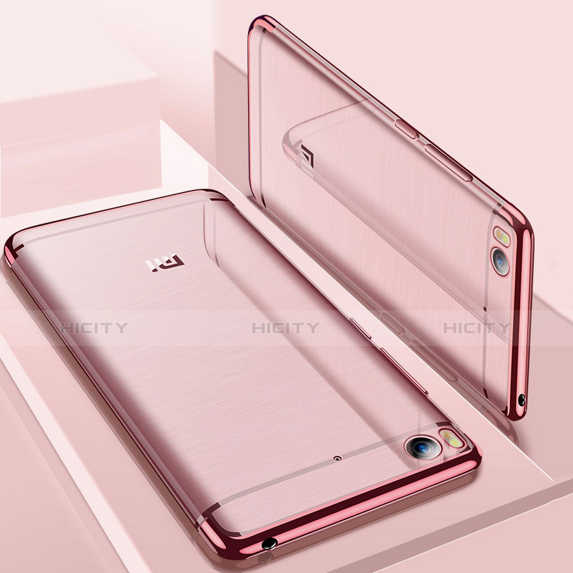 Custodia Silicone Trasparente Ultra Sottile Cover Morbida H01 per Xiaomi Mi 5S Oro Rosa