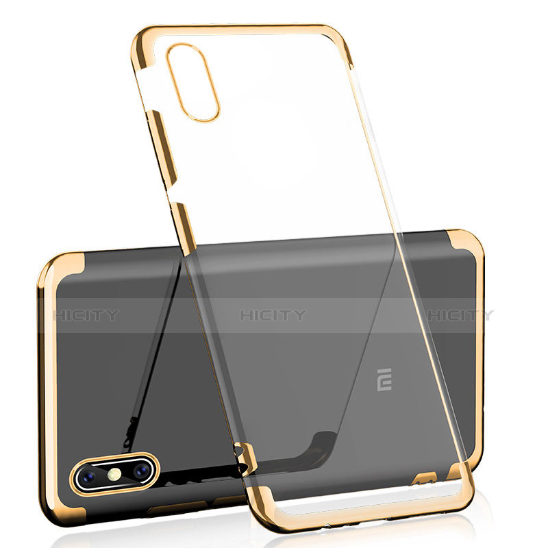 Custodia Silicone Trasparente Ultra Sottile Cover Morbida H01 per Xiaomi Mi 8 Explorer Oro