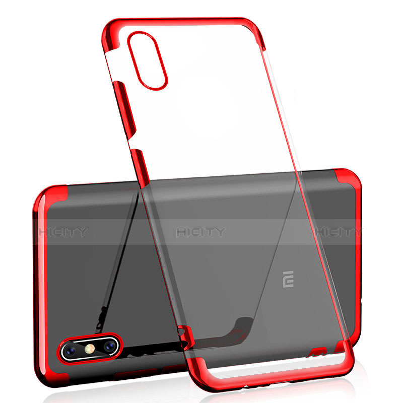 Custodia Silicone Trasparente Ultra Sottile Cover Morbida H01 per Xiaomi Mi 8 Explorer Rosso