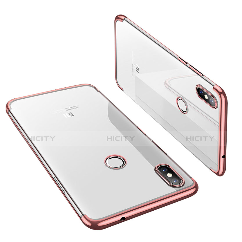 Custodia Silicone Trasparente Ultra Sottile Cover Morbida H01 per Xiaomi Mi 8 Oro Rosa