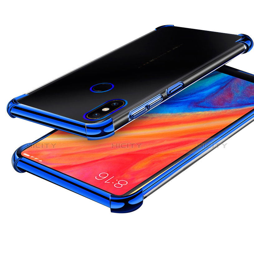 Custodia Silicone Trasparente Ultra Sottile Cover Morbida H01 per Xiaomi Mi Mix 2S Blu