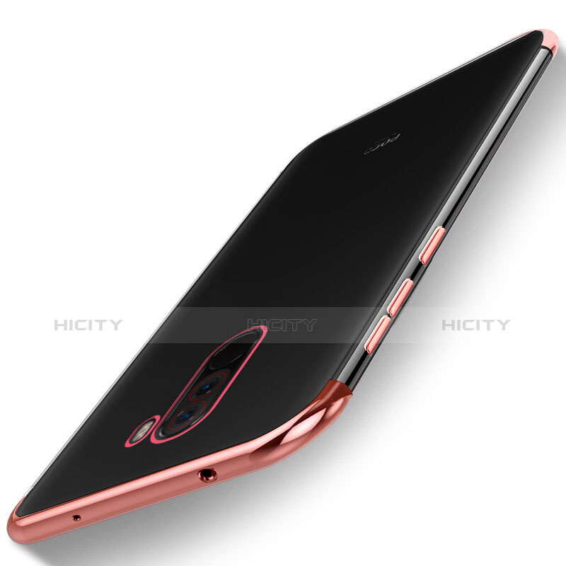 Custodia Silicone Trasparente Ultra Sottile Cover Morbida H01 per Xiaomi Pocophone F1 Oro Rosa