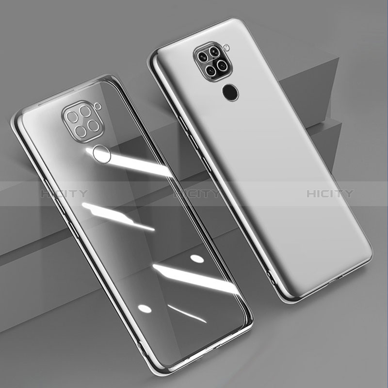 Custodia Silicone Trasparente Ultra Sottile Cover Morbida H01 per Xiaomi Redmi 10X 4G Argento