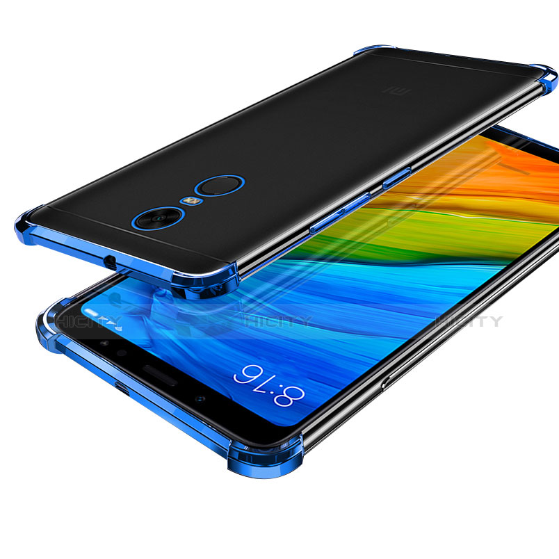 Custodia Silicone Trasparente Ultra Sottile Cover Morbida H01 per Xiaomi Redmi 5 Plus Blu