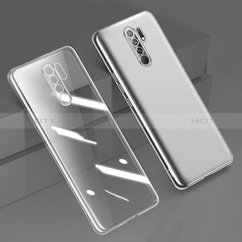 Custodia Silicone Trasparente Ultra Sottile Cover Morbida H01 per Xiaomi Redmi 9 Prime India Rosso