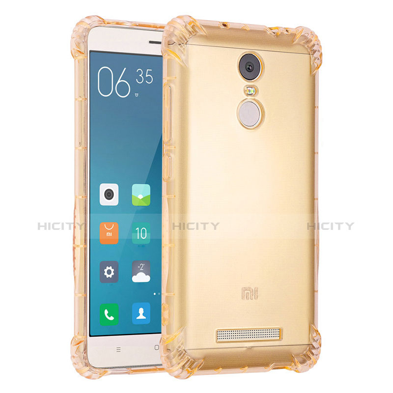 Custodia Silicone Trasparente Ultra Sottile Cover Morbida H01 per Xiaomi Redmi Note 3 Oro