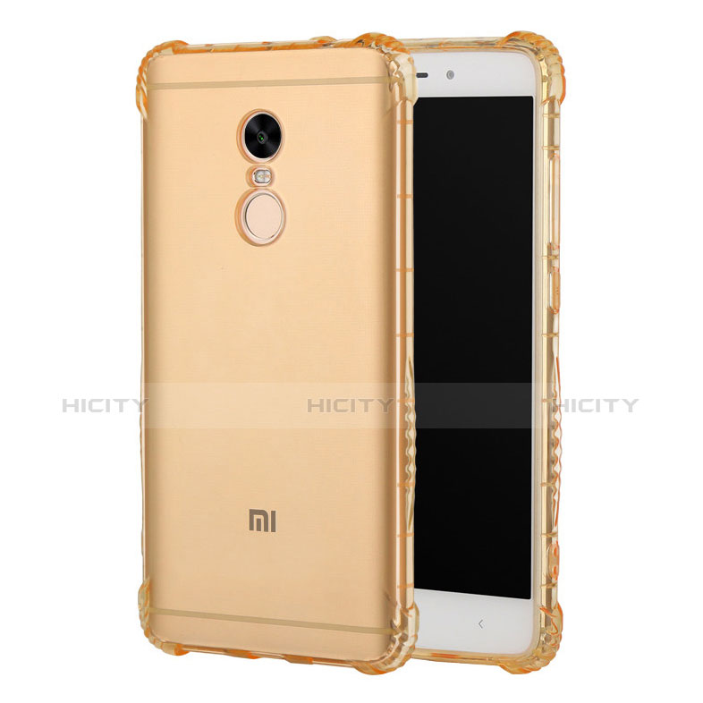 Custodia Silicone Trasparente Ultra Sottile Cover Morbida H01 per Xiaomi Redmi Note 4 Oro