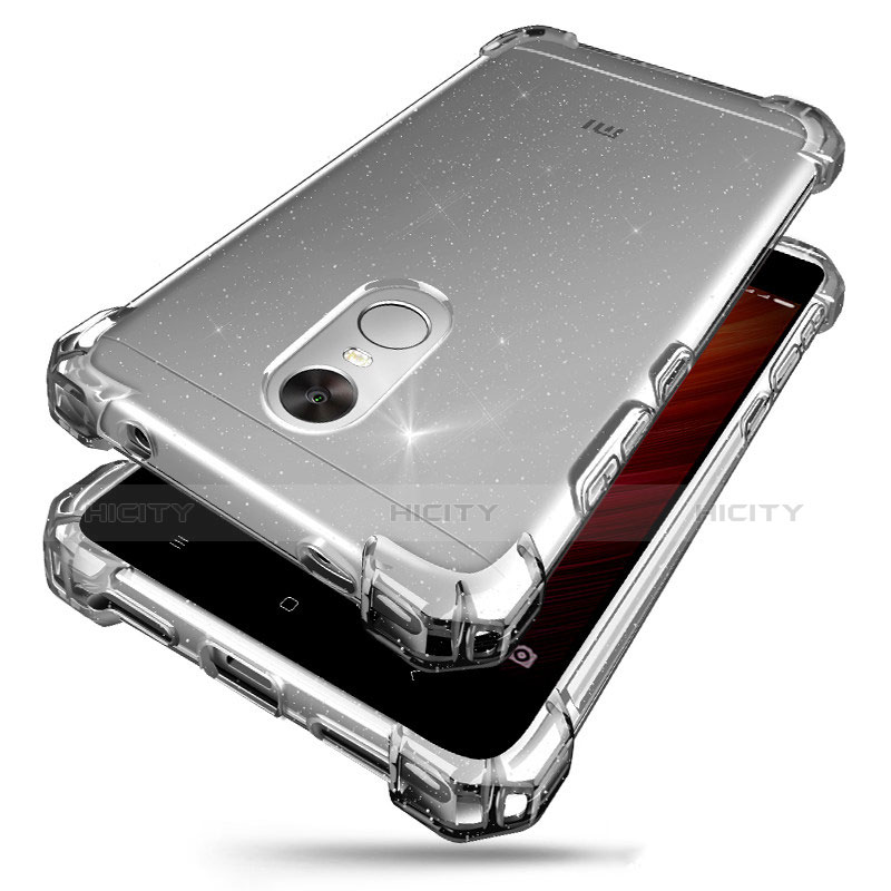 Custodia Silicone Trasparente Ultra Sottile Cover Morbida H01 per Xiaomi Redmi Note 4 Standard Edition Grigio