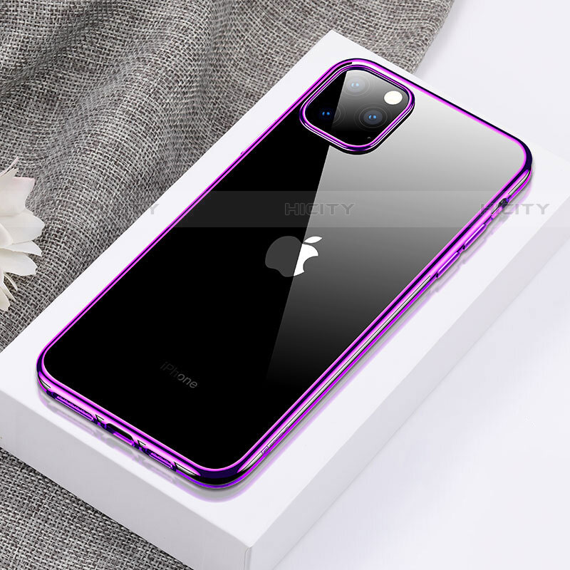 Custodia Silicone Trasparente Ultra Sottile Cover Morbida H02 per Apple iPhone 11 Pro Viola