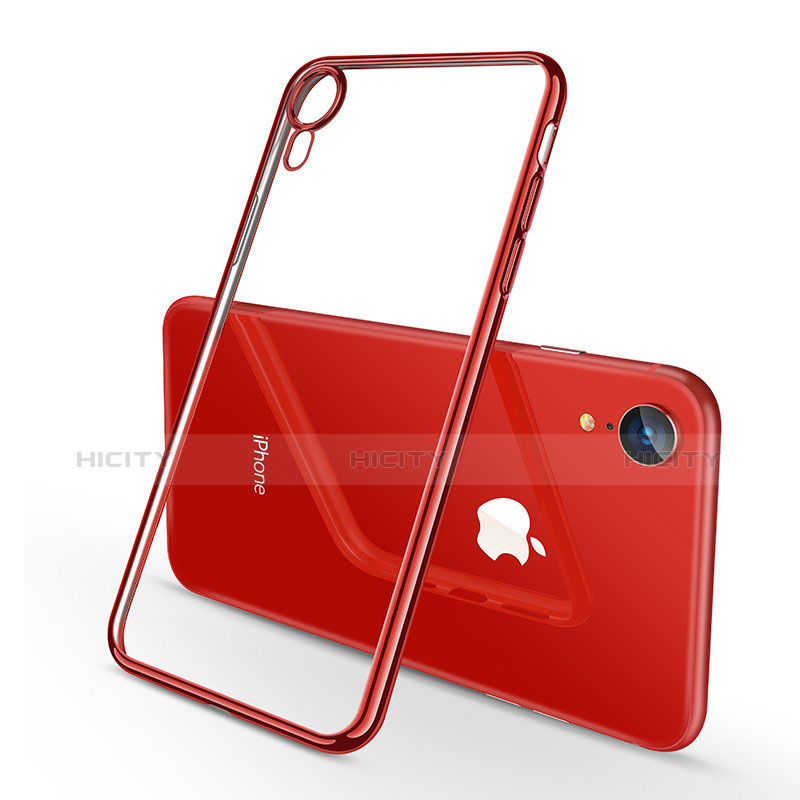 Custodia Silicone Trasparente Ultra Sottile Cover Morbida H02 per Apple iPhone XR Rosso