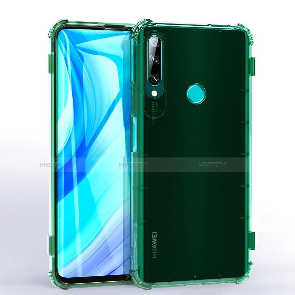 Custodia Silicone Trasparente Ultra Sottile Cover Morbida H02 per Huawei Enjoy 10 Plus Verde