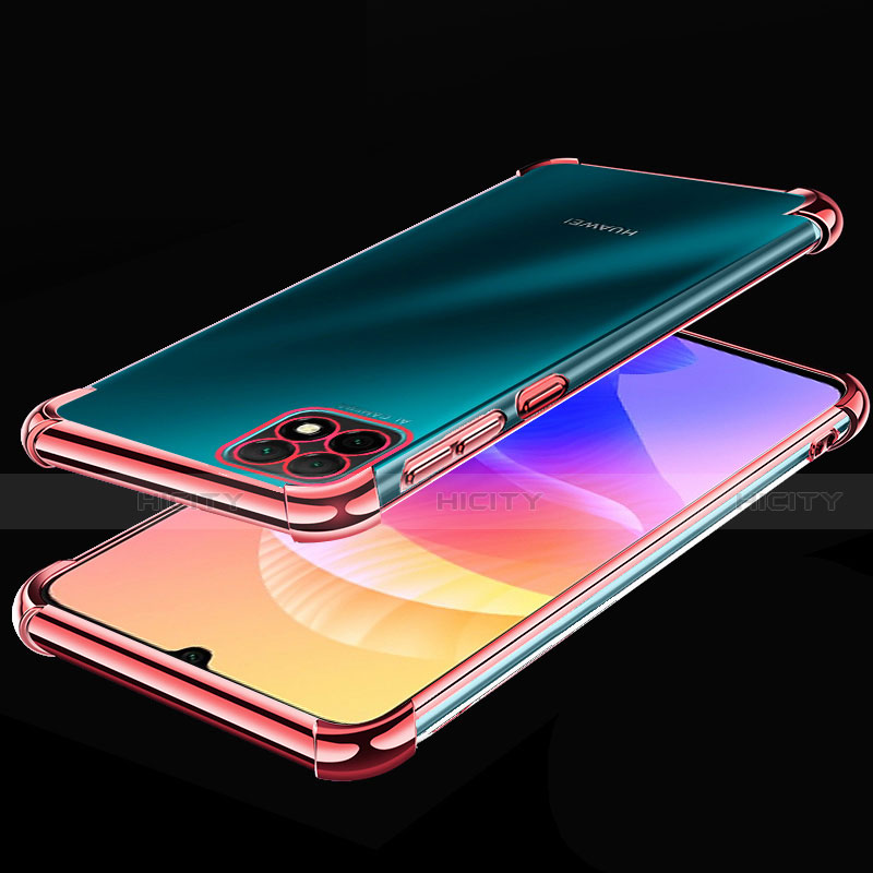 Custodia Silicone Trasparente Ultra Sottile Cover Morbida H02 per Huawei Enjoy 20 5G Oro Rosa