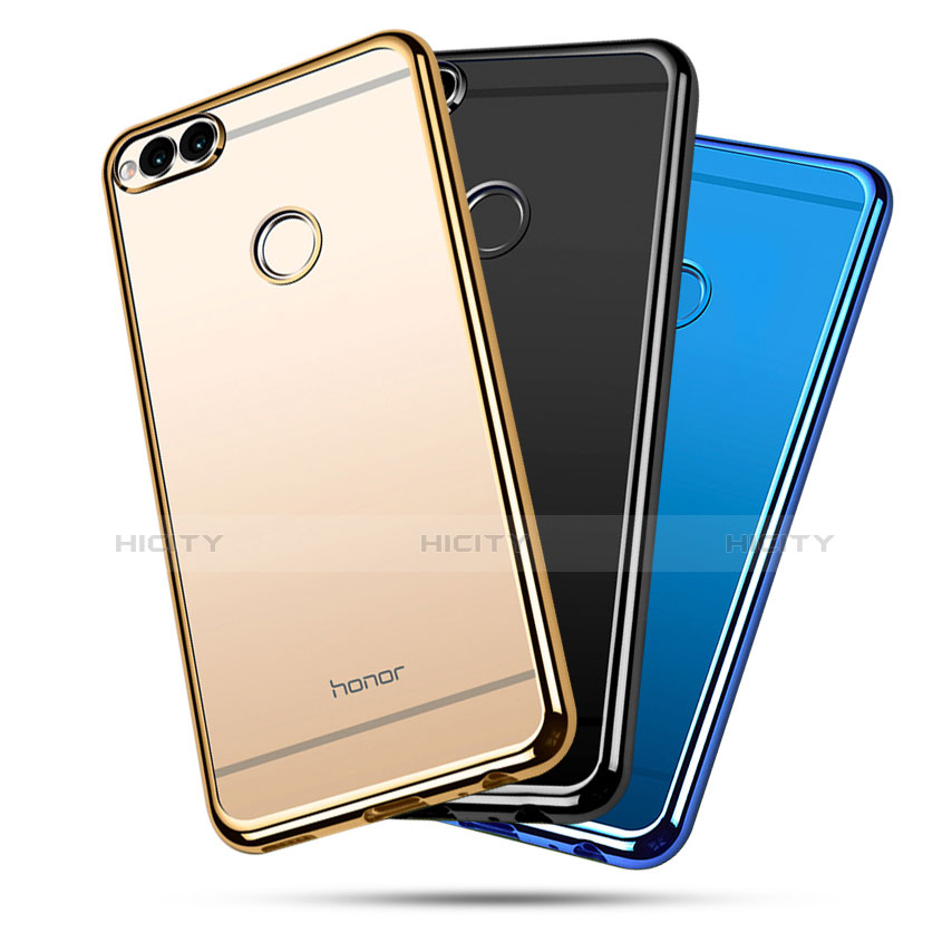 Custodia Silicone Trasparente Ultra Sottile Cover Morbida H02 per Huawei Honor 7X