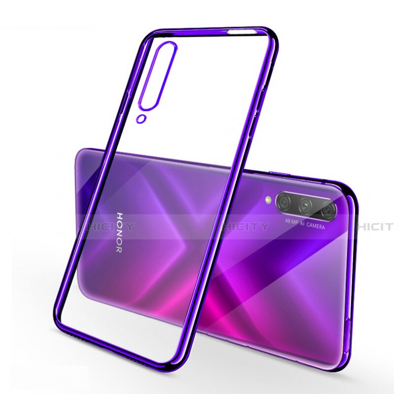 Custodia Silicone Trasparente Ultra Sottile Cover Morbida H02 per Huawei Honor 9X Pro Viola