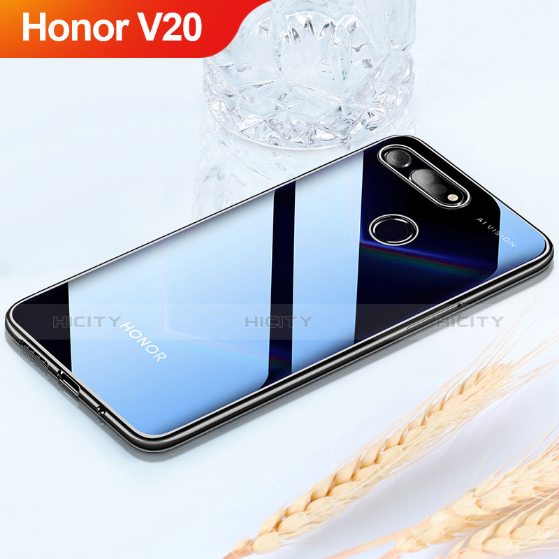 Custodia Silicone Trasparente Ultra Sottile Cover Morbida H02 per Huawei Honor V20 Nero