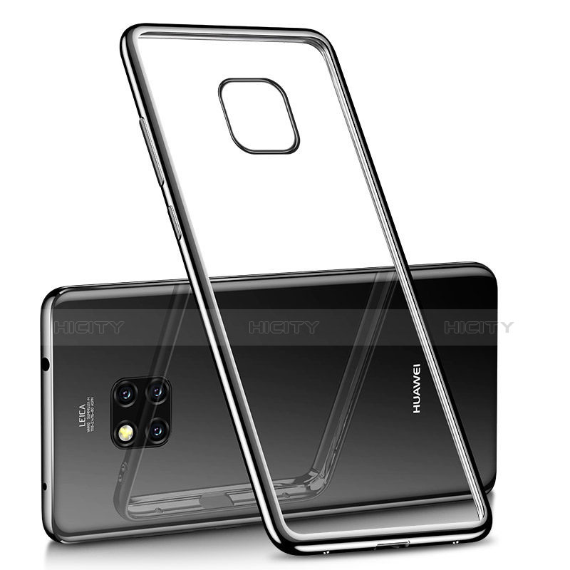 Custodia Silicone Trasparente Ultra Sottile Cover Morbida H02 per Huawei Mate 20 Pro Nero