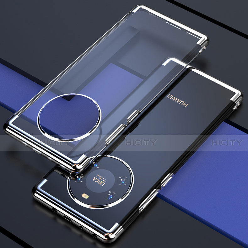Custodia Silicone Trasparente Ultra Sottile Cover Morbida H02 per Huawei Mate 40E 4G Argento