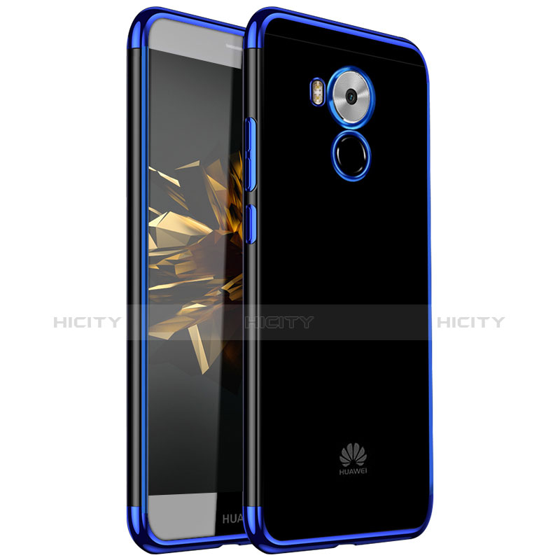 Custodia Silicone Trasparente Ultra Sottile Cover Morbida H02 per Huawei Mate 8 Blu