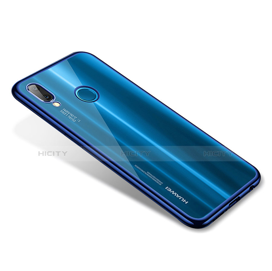 Custodia Silicone Trasparente Ultra Sottile Cover Morbida H02 per Huawei Nova 3e Blu