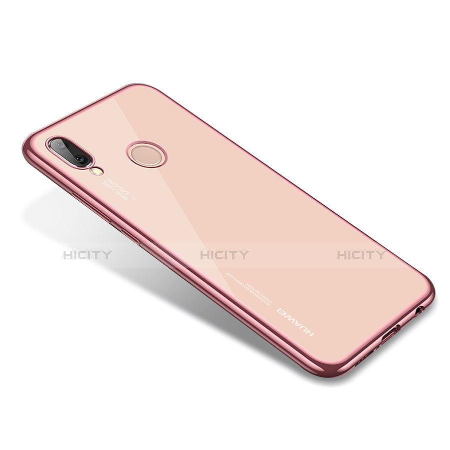 Custodia Silicone Trasparente Ultra Sottile Cover Morbida H02 per Huawei Nova 3e Oro Rosa