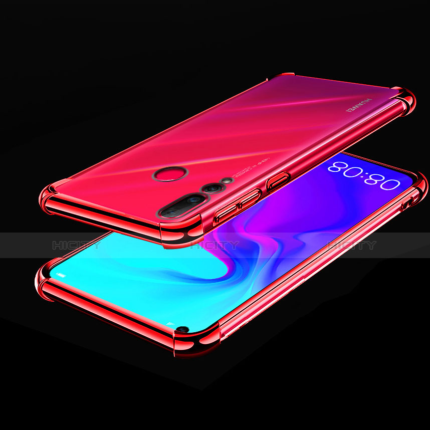 Custodia Silicone Trasparente Ultra Sottile Cover Morbida H02 per Huawei Nova 4 Rosso