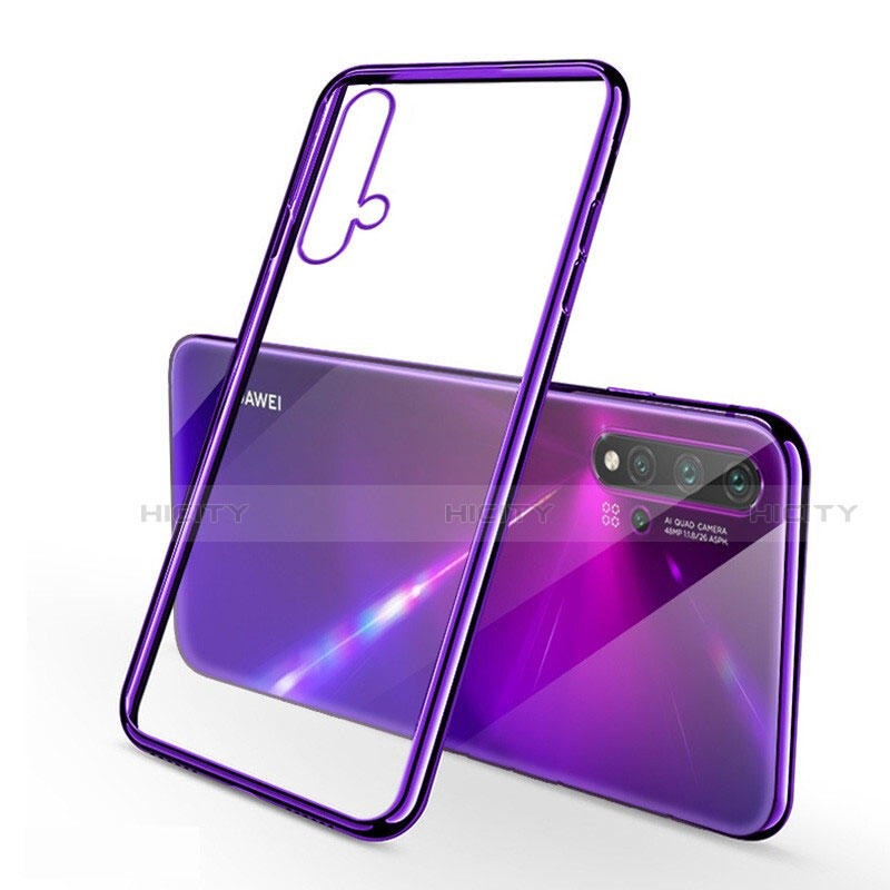 Custodia Silicone Trasparente Ultra Sottile Cover Morbida H02 per Huawei Nova 5 Pro Viola