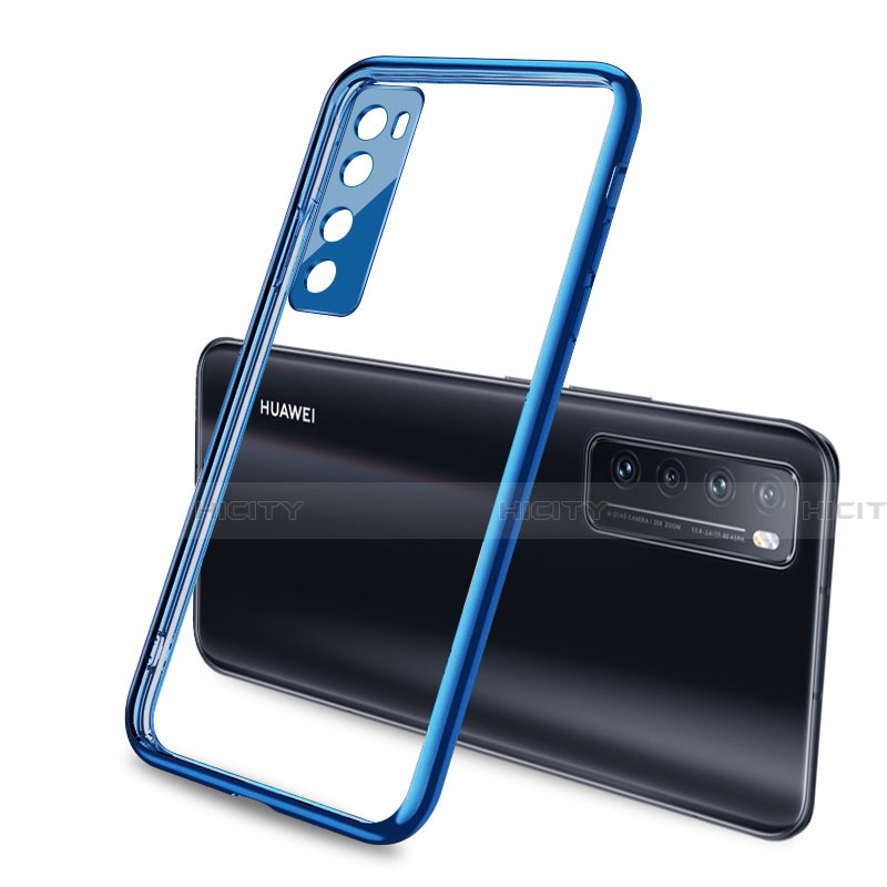 Custodia Silicone Trasparente Ultra Sottile Cover Morbida H02 per Huawei Nova 7 5G Blu