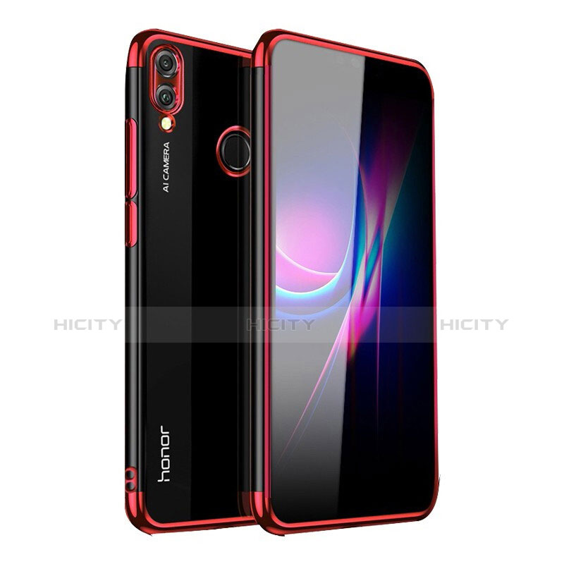 Custodia Silicone Trasparente Ultra Sottile Cover Morbida H02 per Huawei P Smart (2019) Rosso