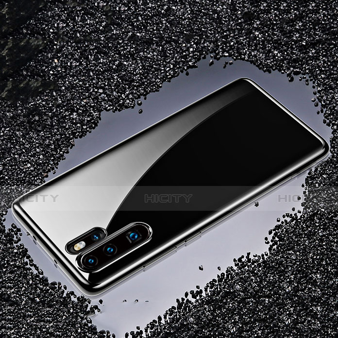 Custodia Silicone Trasparente Ultra Sottile Cover Morbida H02 per Huawei P30 Pro Nero