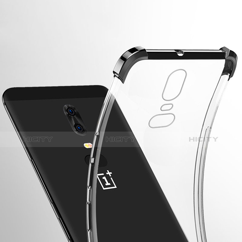 Custodia Silicone Trasparente Ultra Sottile Cover Morbida H02 per OnePlus 6