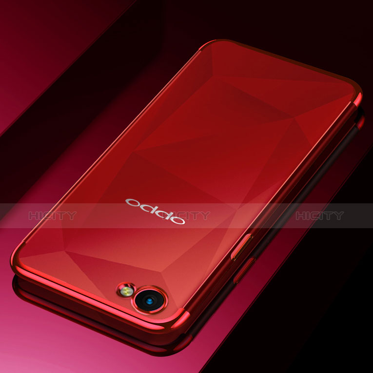 Custodia Silicone Trasparente Ultra Sottile Cover Morbida H02 per Oppo A3 Rosso