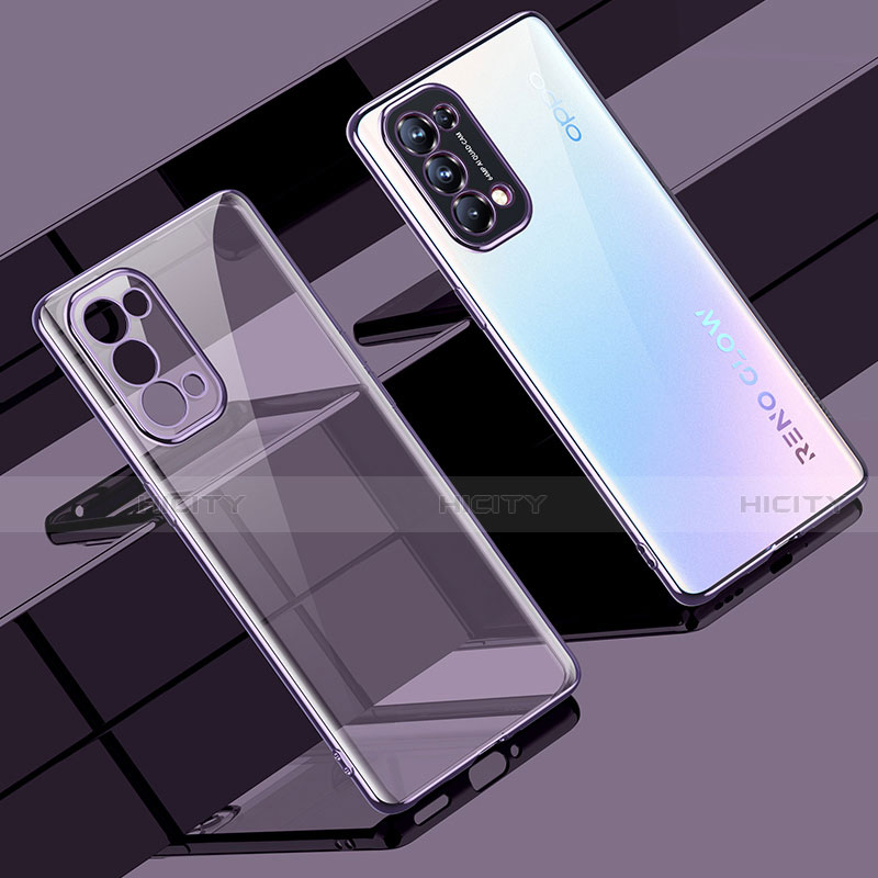 Custodia Silicone Trasparente Ultra Sottile Cover Morbida H02 per Oppo Reno5 Pro 5G