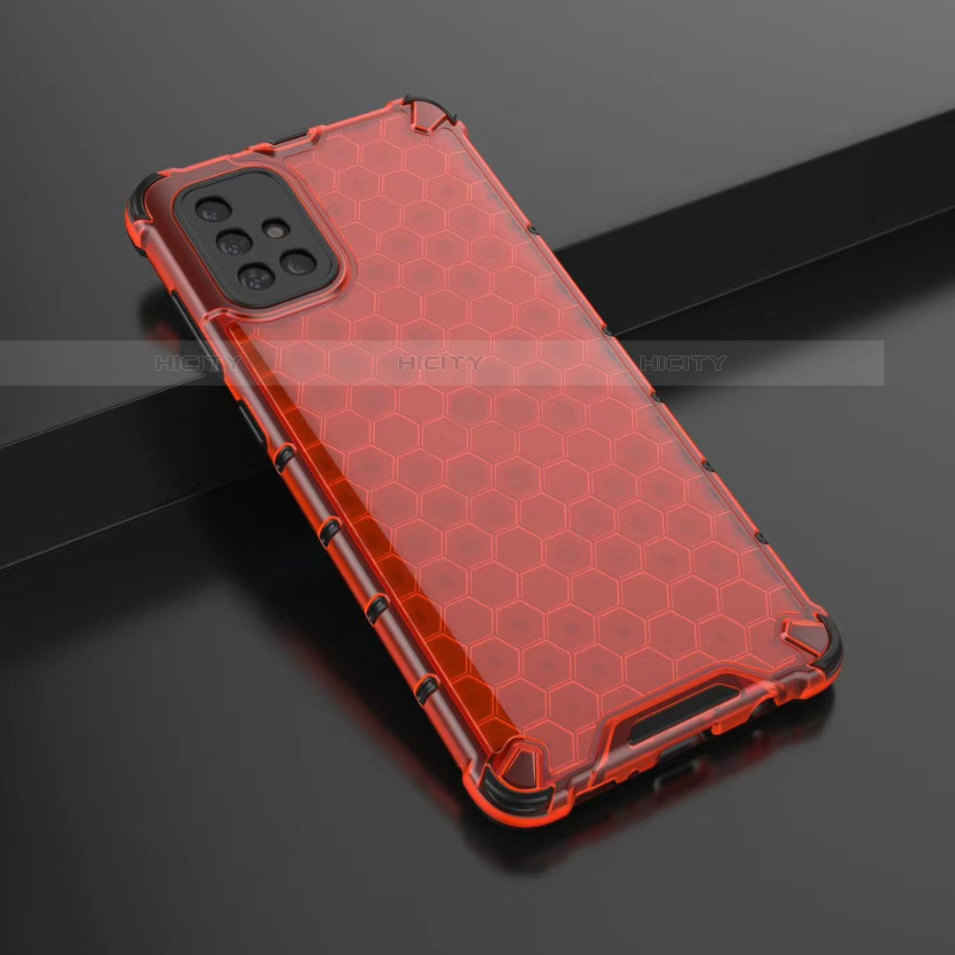 Custodia Silicone Trasparente Ultra Sottile Cover Morbida H02 per Samsung Galaxy A71 5G Rosso