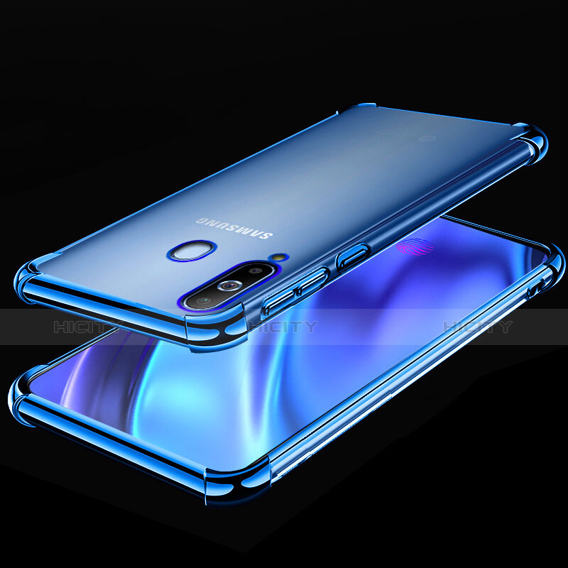 Custodia Silicone Trasparente Ultra Sottile Cover Morbida H02 per Samsung Galaxy A8s SM-G8870 Blu